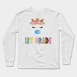 Quarantine Unicorn Hello 1st Grade 2020 Back To School Long Sleeve T-Shirt